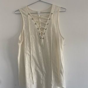CY fashion distressed tank top